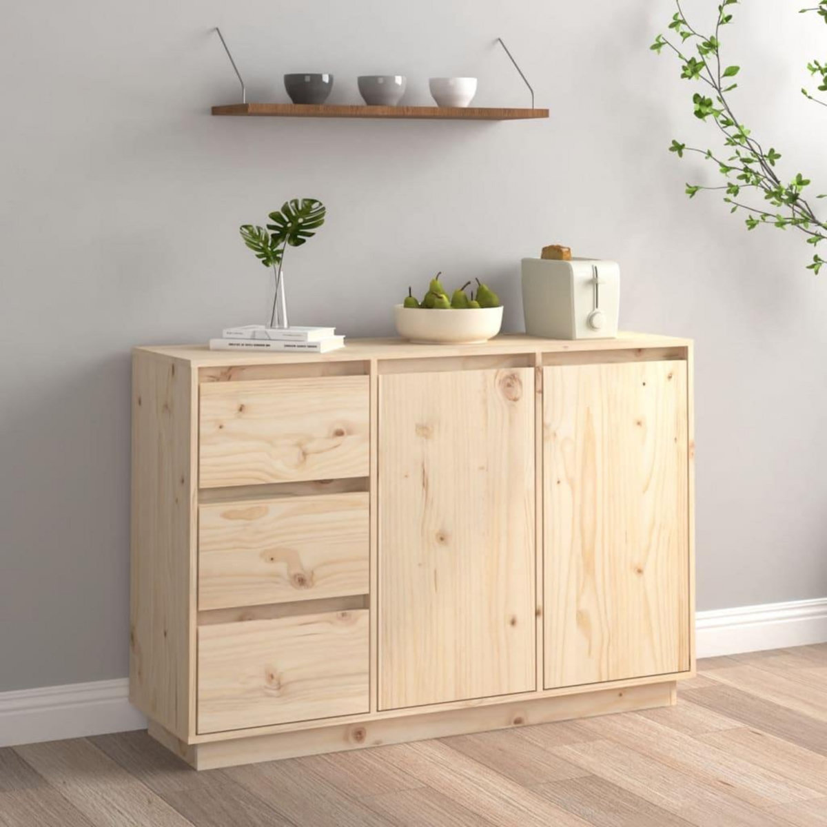 VIDAXL Buffet 111x34x75 cm Bois massif de pin