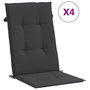 Voir la diapositive 2 : VIDAXL Coussins de chaise de jardin a dossier haut lot de 4 noir tissu