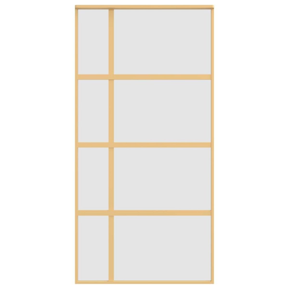 VIDAXL Porte coulissante dore 102,5x205 cm verre ESG depoli aluminium