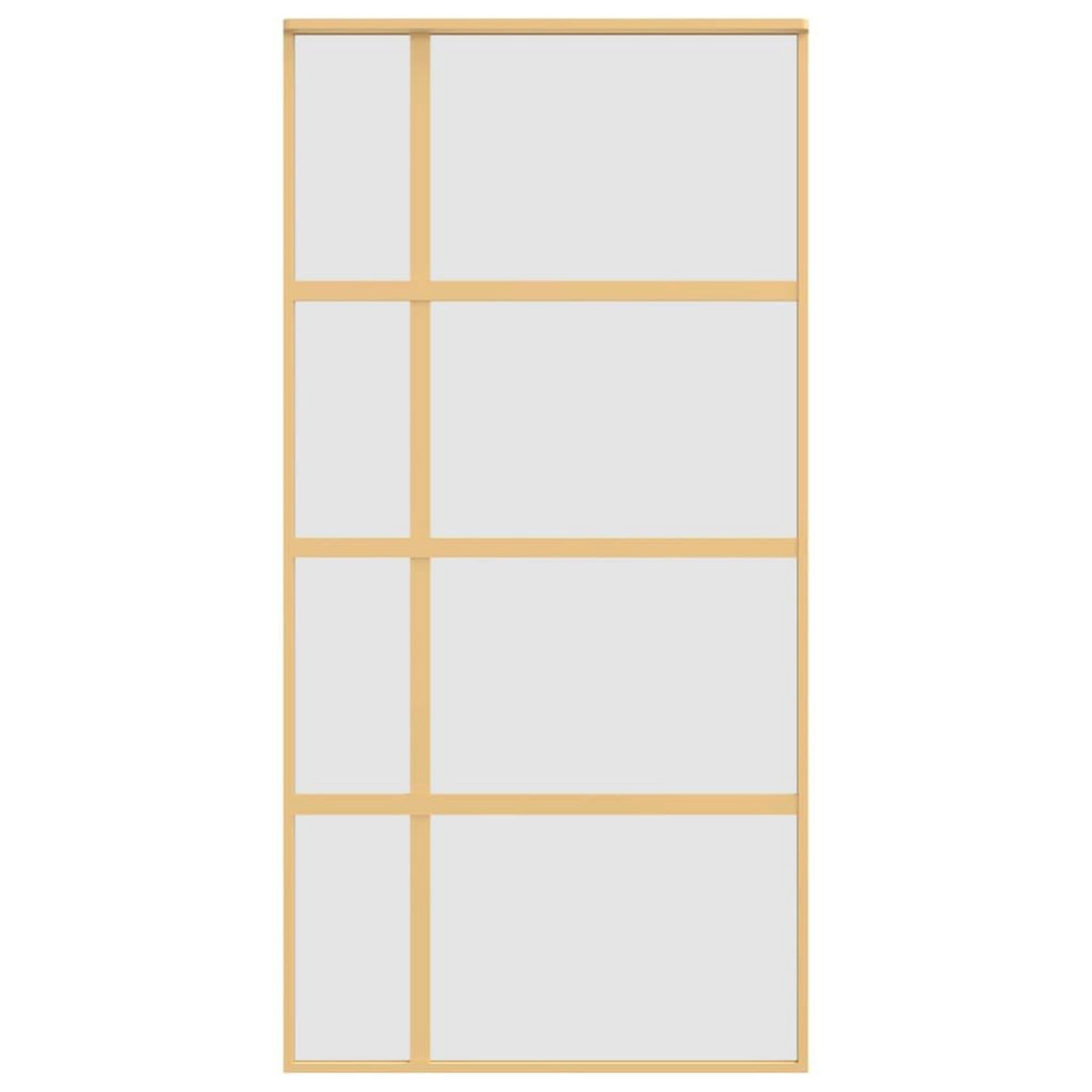 VIDAXL Porte coulissante dore 102,5x205 cm verre ESG depoli aluminium