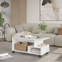 Voir la diapositive 3 : Habitat et Jardin Table basse en bois  MIN9  - 90 x 51 x 42 cm - Blanc