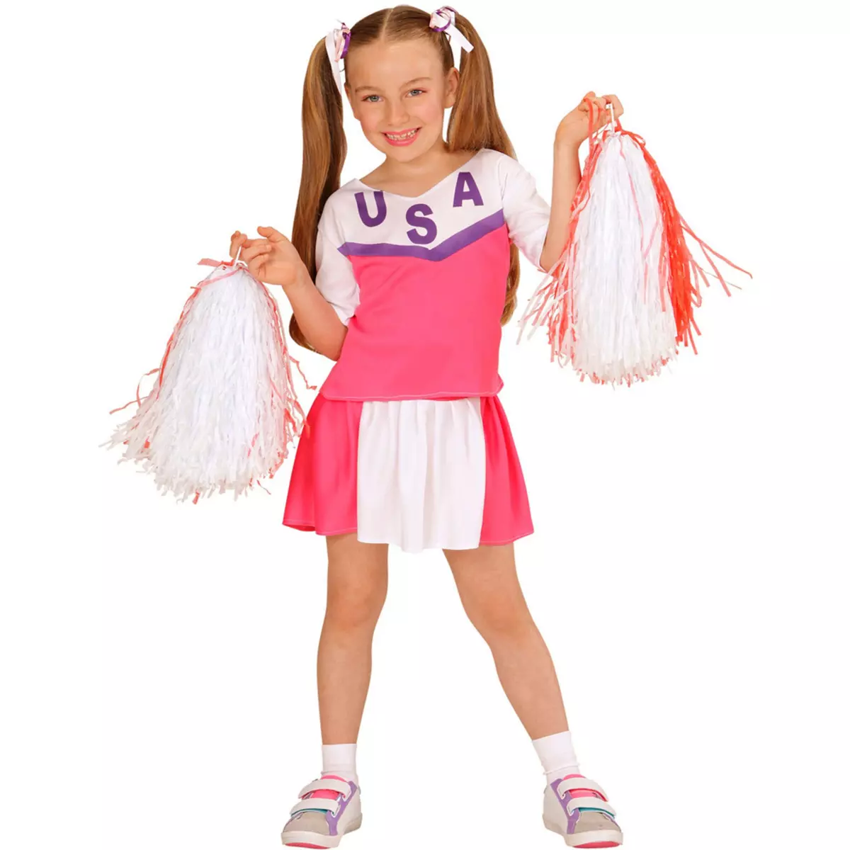 WIDMANN Déguisement Cheerleader - Fille - 8/10 ans (128 à 140 cm)