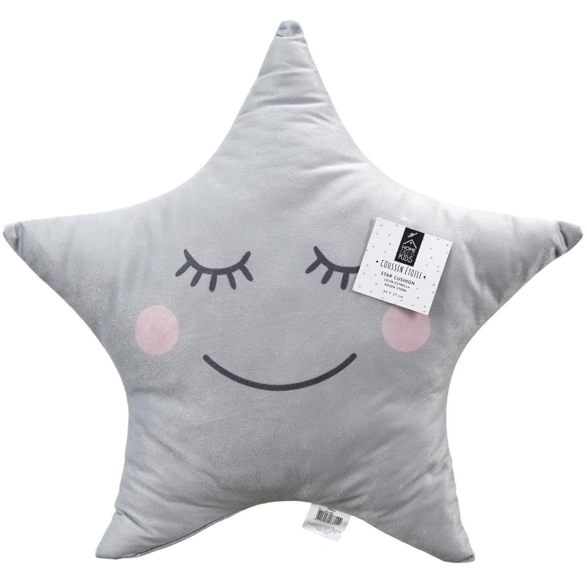 Voir la diapositive 4 : HOME DECO KIDS Coussin déco enfant  étoile  37x44cm gris