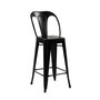 Voir la diapositive 3 : Rendez vous déco Lot de 2 chaises pour îlot central 67 cm en métal noir mat-Indus