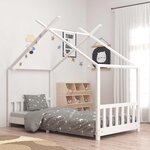VIDAXL Cadre de lit d'enfant Blanc Bois de pin massif 90 x 200 cm
