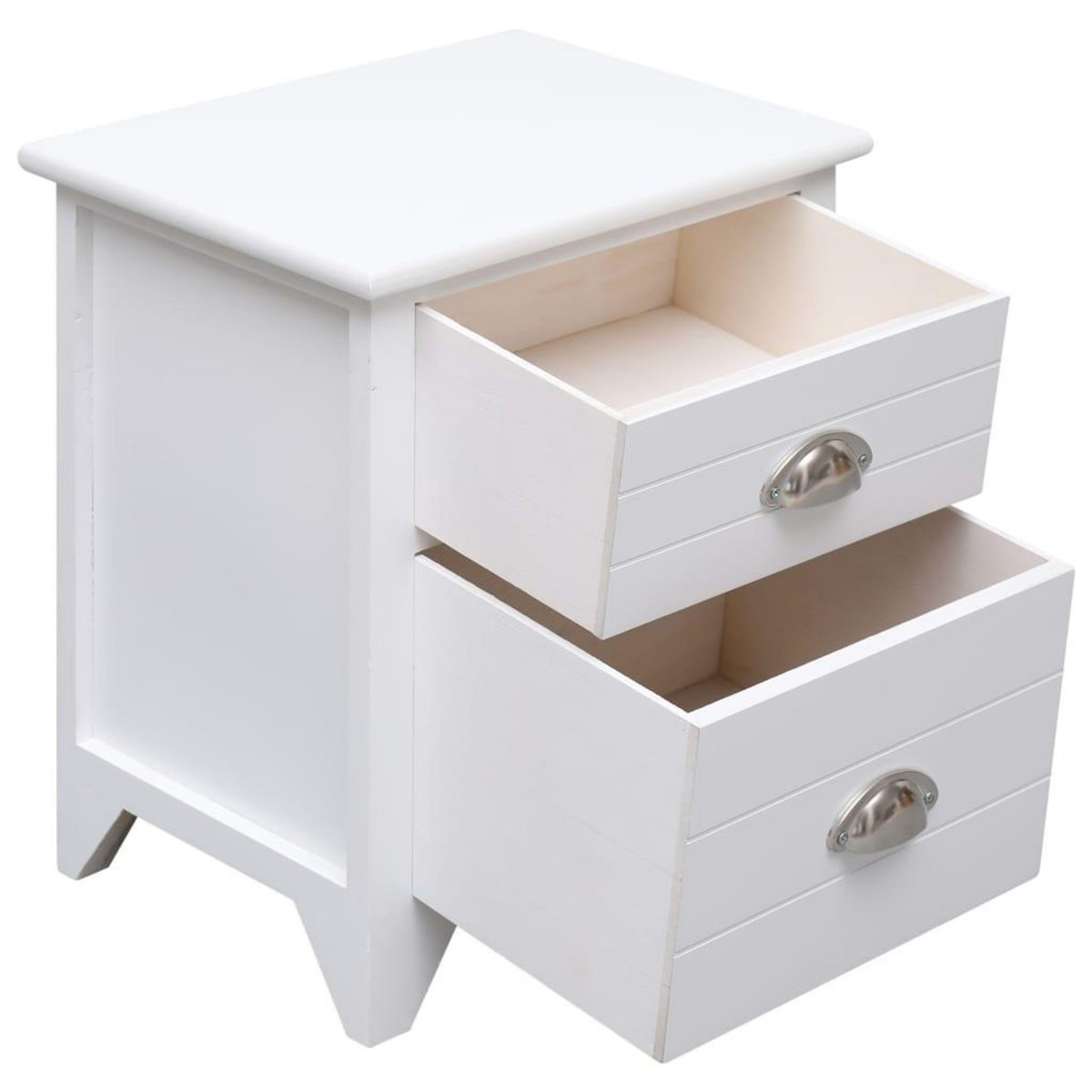 VIDAXL Table de chevet 2 pcs avec 2 tiroirs Blanc