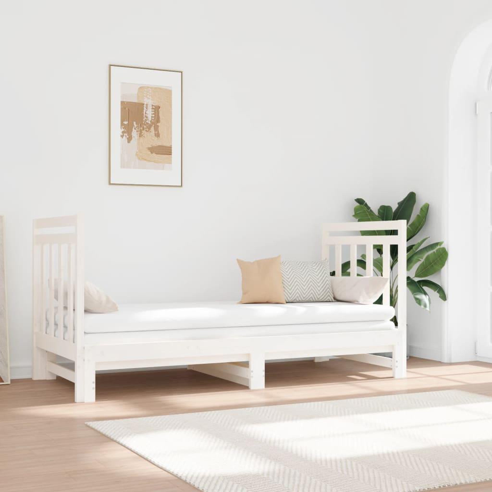 Voir la diapositive 1 : VIDAXL Lit coulissant sans matelas blanc 2x(90x190) cm