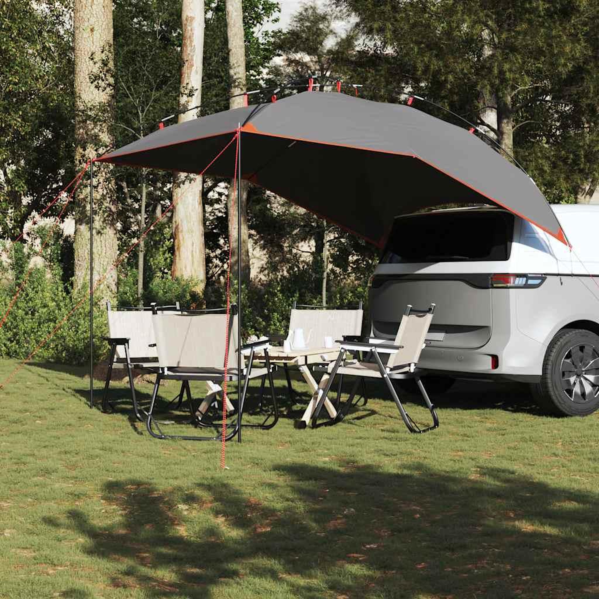 Voir la diapositive 3 : VIDAXL Tente de voiture gris et orange impermeable