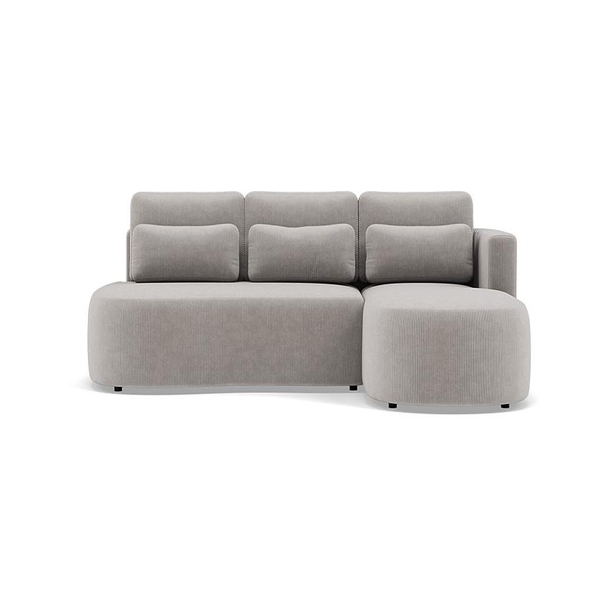 BEST MOBILIER Mahina - canapé d'angle droit 4 places convertible avec coffre en velours côtelé. Coloris disponibles : Bleu, Gris, Beige, Jaune, Vert, Orange, Noir