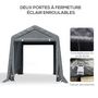 Voir la diapositive 5 : OUTSUNNY Abri de jardin - tente de stockage - abri de vélo - 2 portes zippées - dim. 280L x 240l x 240H cm - métal PE gris