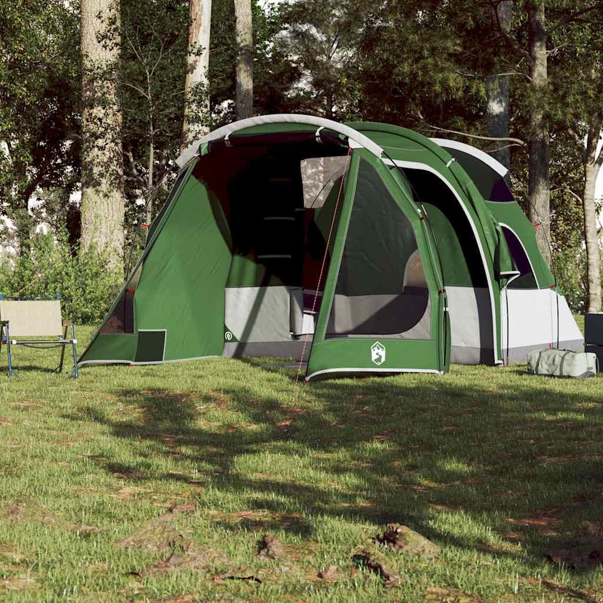 Voir la diapositive 3 : VIDAXL Tente de camping tunnel 4 personnes vert impermeable