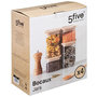 Voir la diapositive 3 : FIVE Lot de 4 Bocaux  Empilables  15cm Transparent