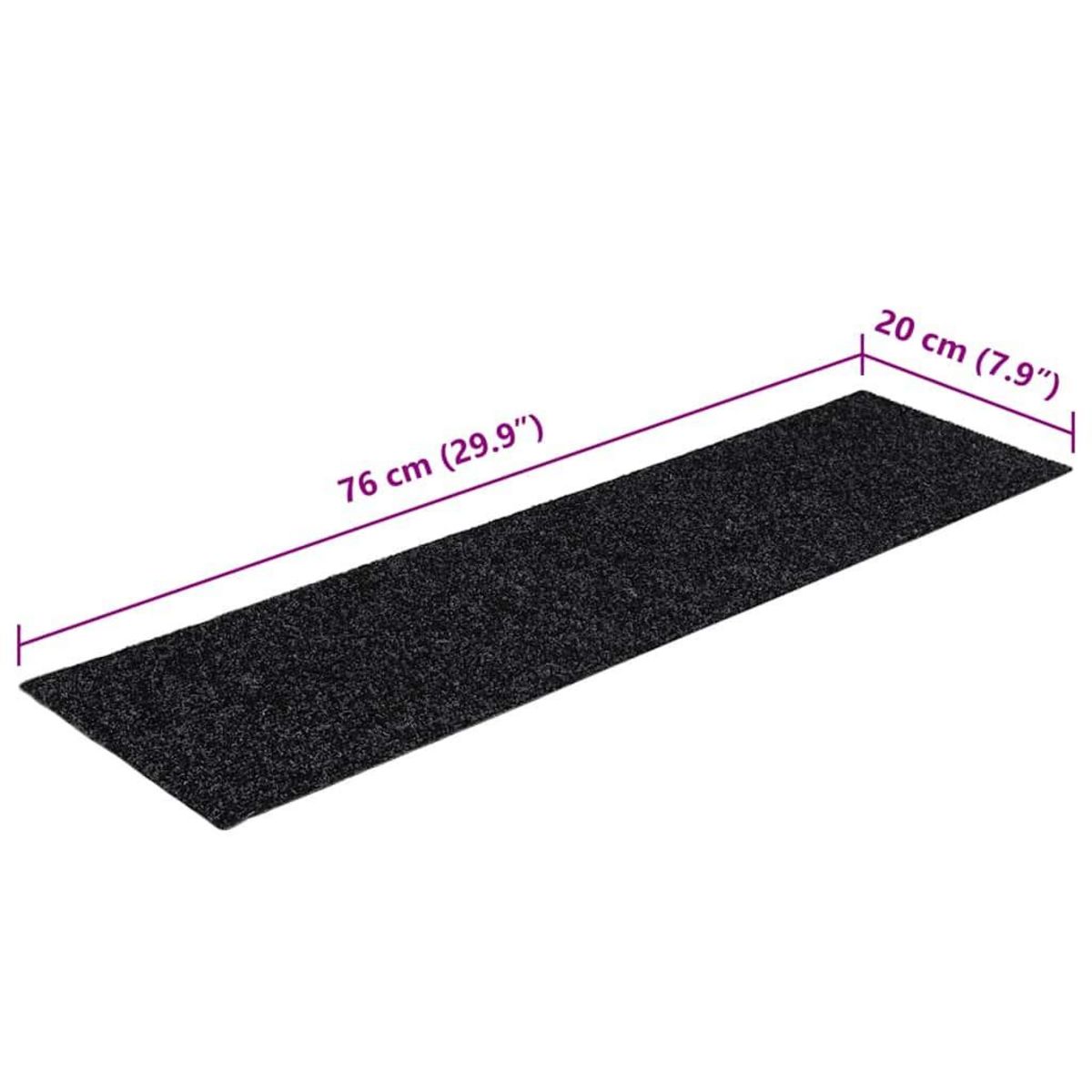 VIDAXL Tapis d'escalier auto-adhesifs 30 pcs noir 76x20 cm