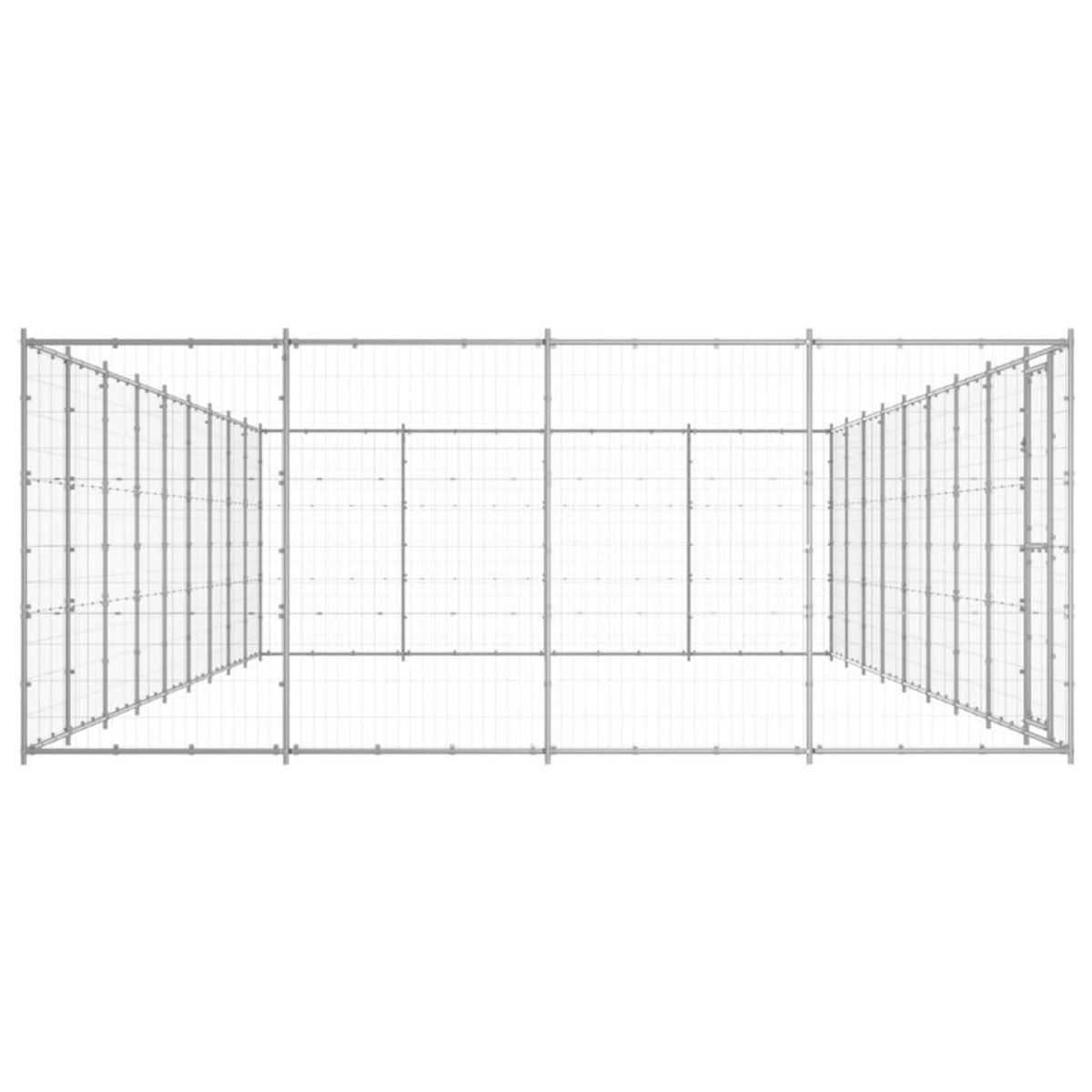VIDAXL Chenil exterieur Acier galvanise 43,56 m²