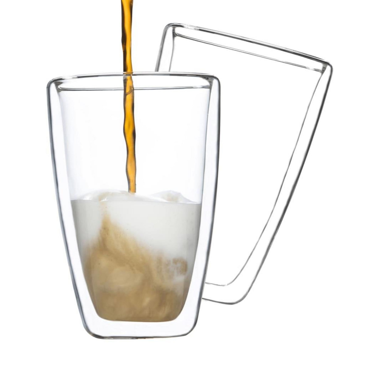 HI HI Ensemble de verres a latte macchiato 2 pcs 400 ml transparent