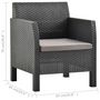 Voir la diapositive 6 : VIDAXL Chaise de jardin avec coussin Anthracite 63x65x76 cm PP Rotin