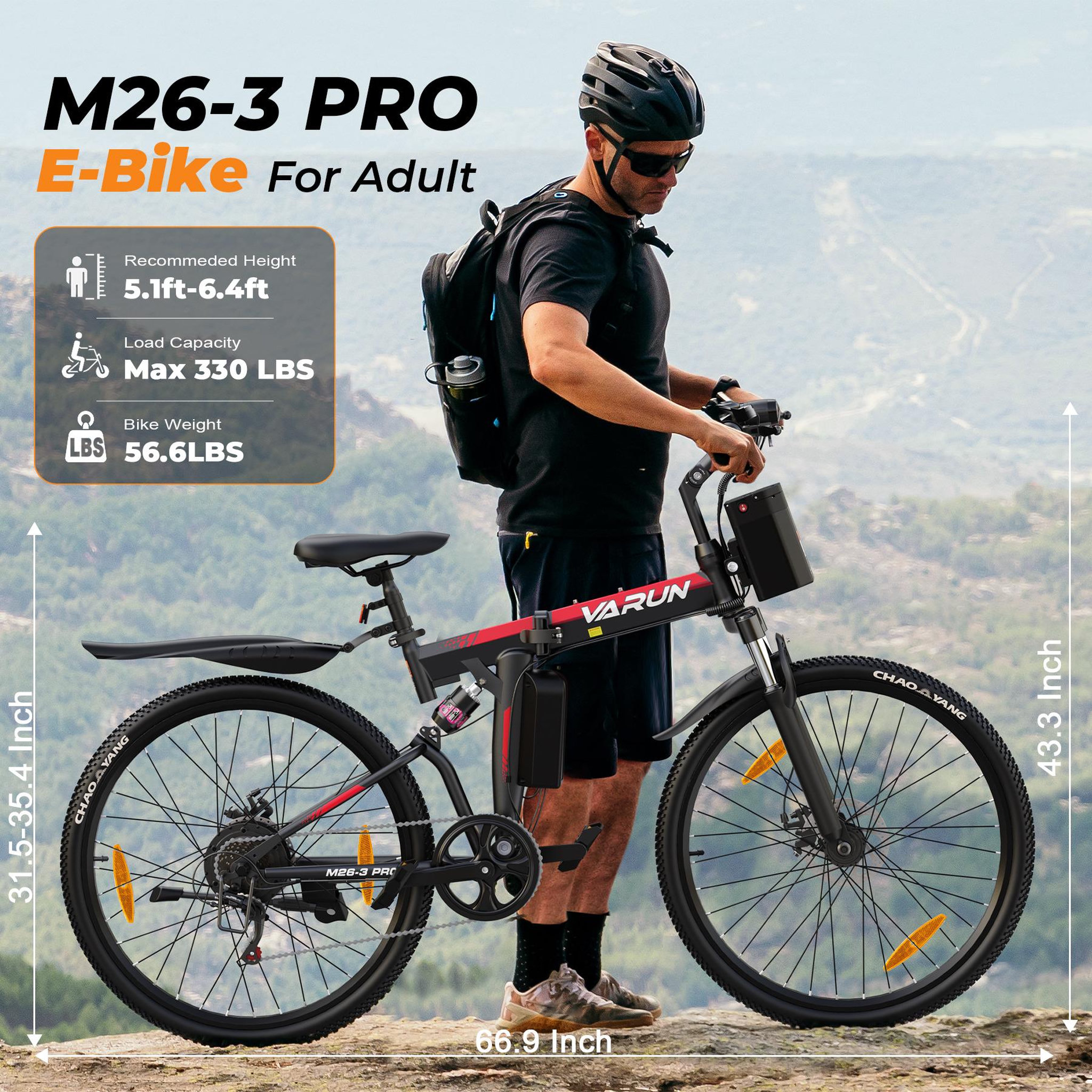 Voir la diapositive 6 : VARUN Vtt électrique pliant varun m26-3 pro 26 pouces