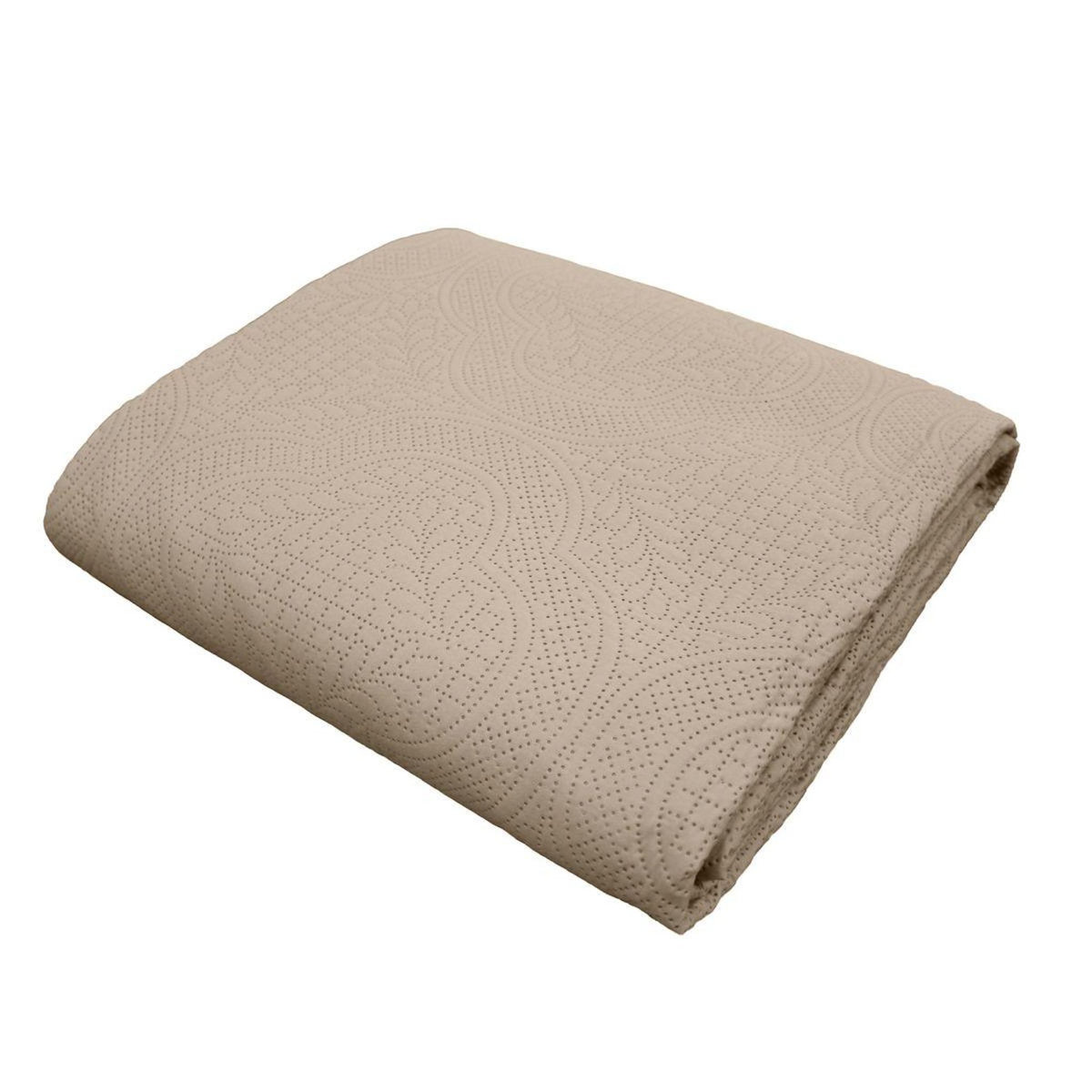 Paris Prix Couvre-Lit & 2 Housses de Coussin  Romane  240x260cm Beige Lin