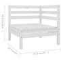 Voir la diapositive 6 : VIDAXL Salon de jardin 7 pcs Bois de pin massif Blanc