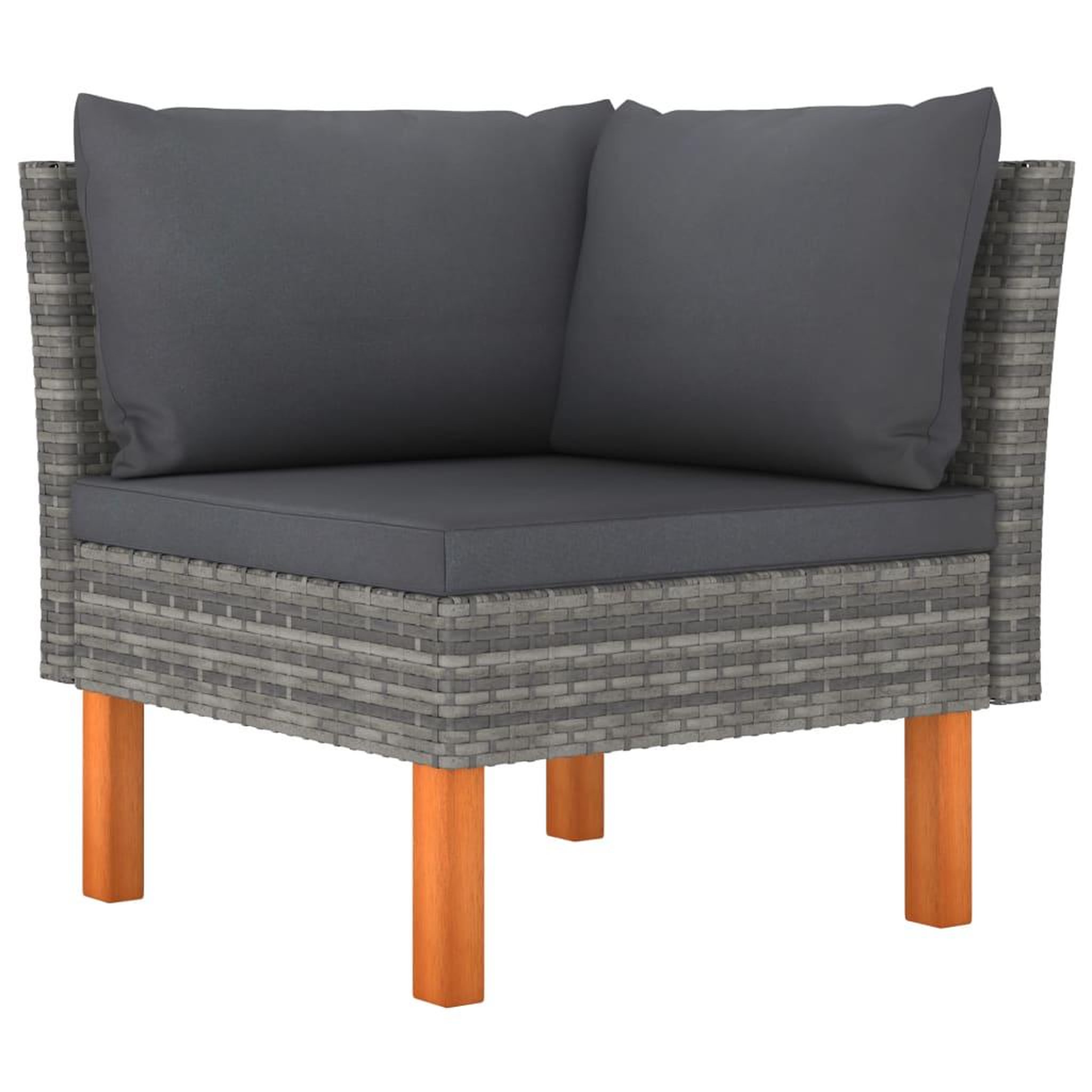 Voir la diapositive 4 : VIDAXL Salon de jardin 7 pcs avec coussins Resine tressee Gris