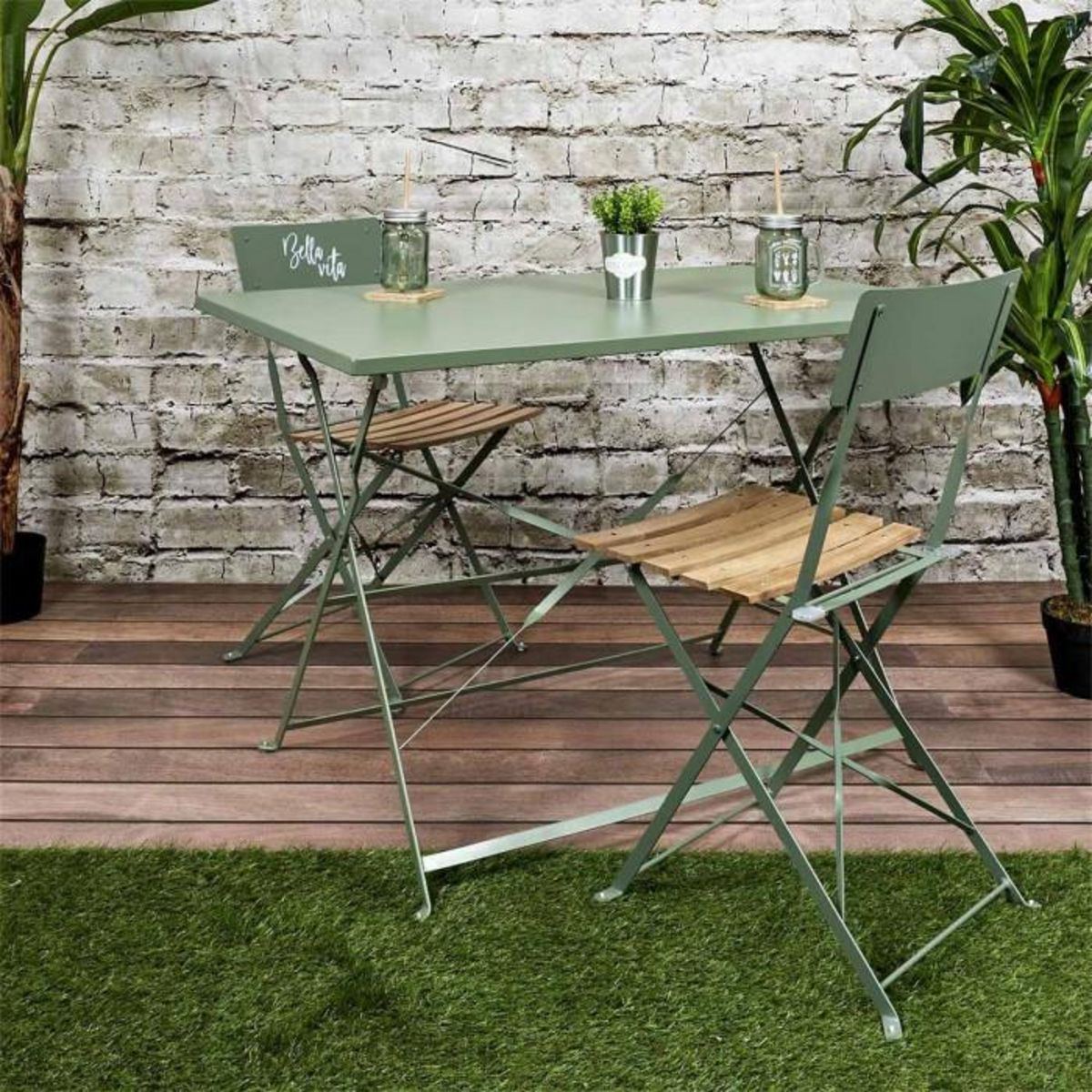 Paris Prix Table de Jardin Pliante  Palerme  110cm Kaki