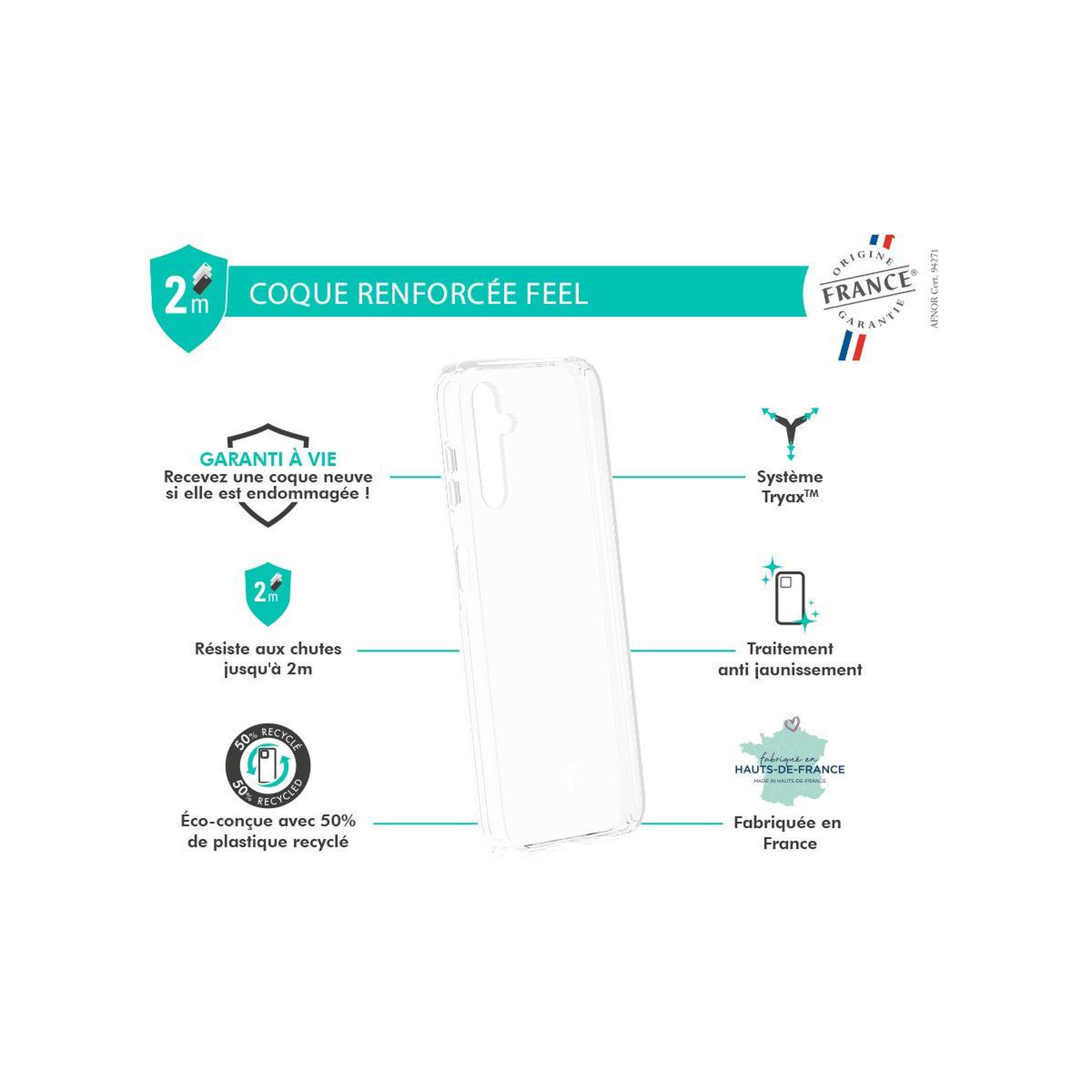 Voir la diapositive 2 : FORCE CASE Coque samsung a34 5g transparent