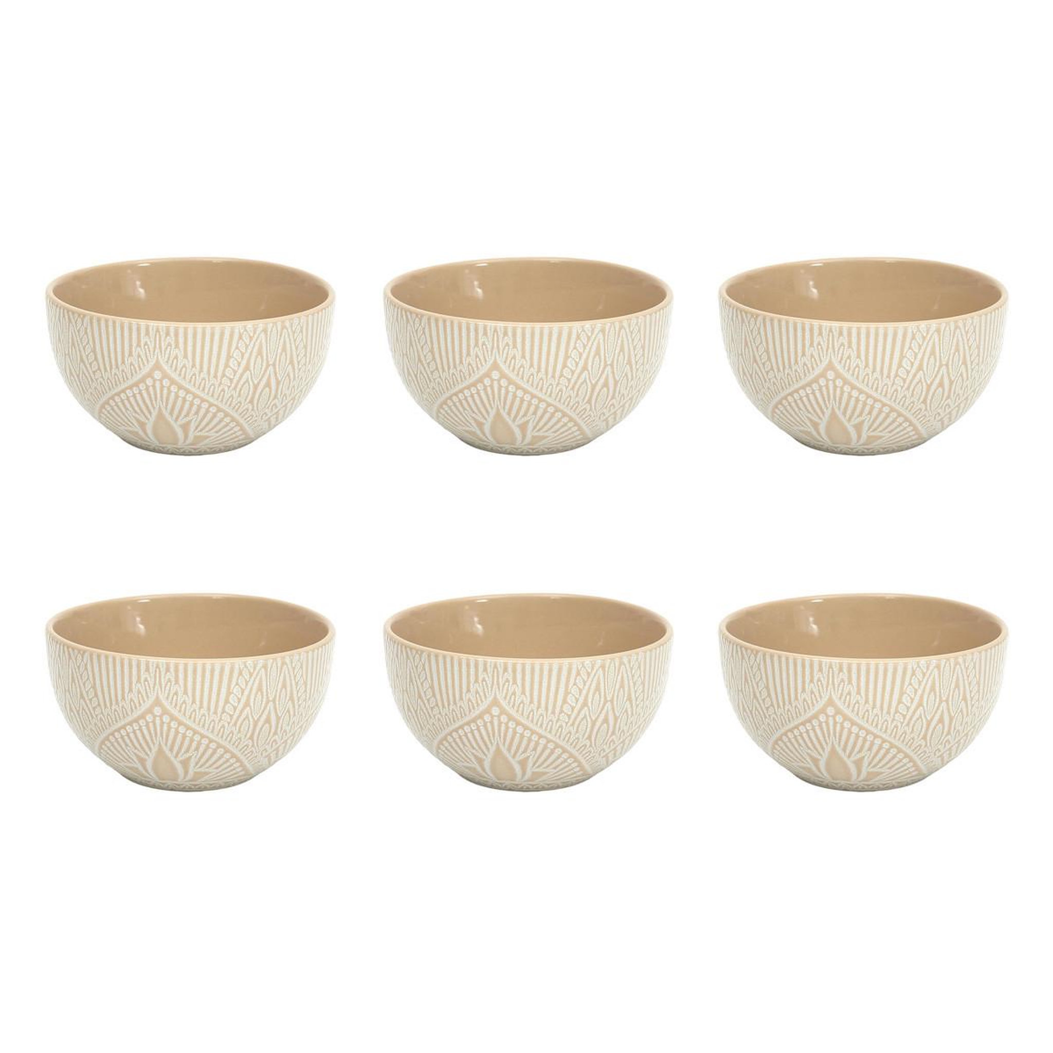 The Home Deco Factory Lot de 6 bols  sahara  65cl beige