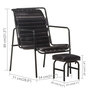 Voir la diapositive 6 : VIDAXL Fauteuil de relaxation avec repose-pied Noir Cuir veritable