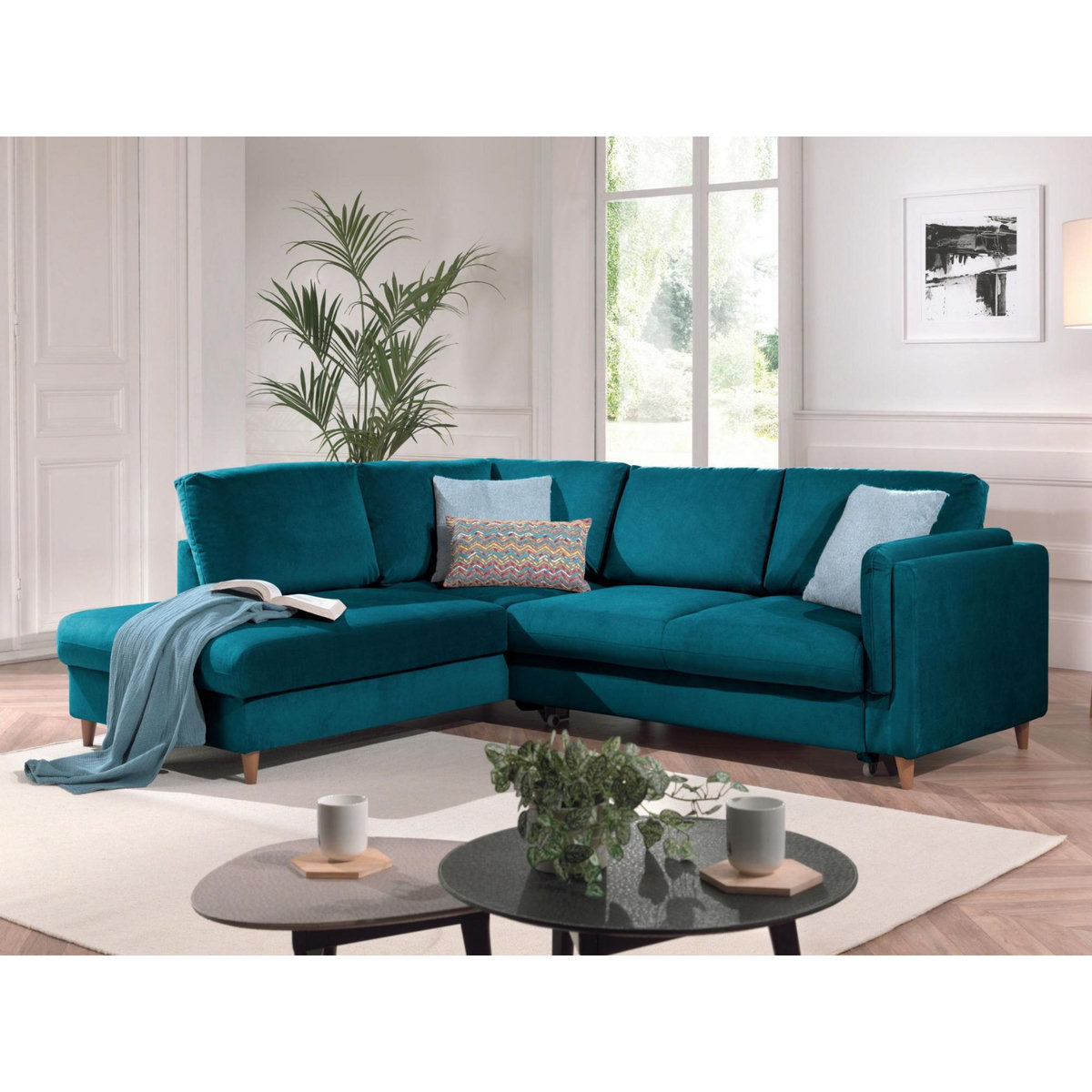 LISA DESIGN Brooke - canapé d'angle gauche - convertible - 5 places - en velours