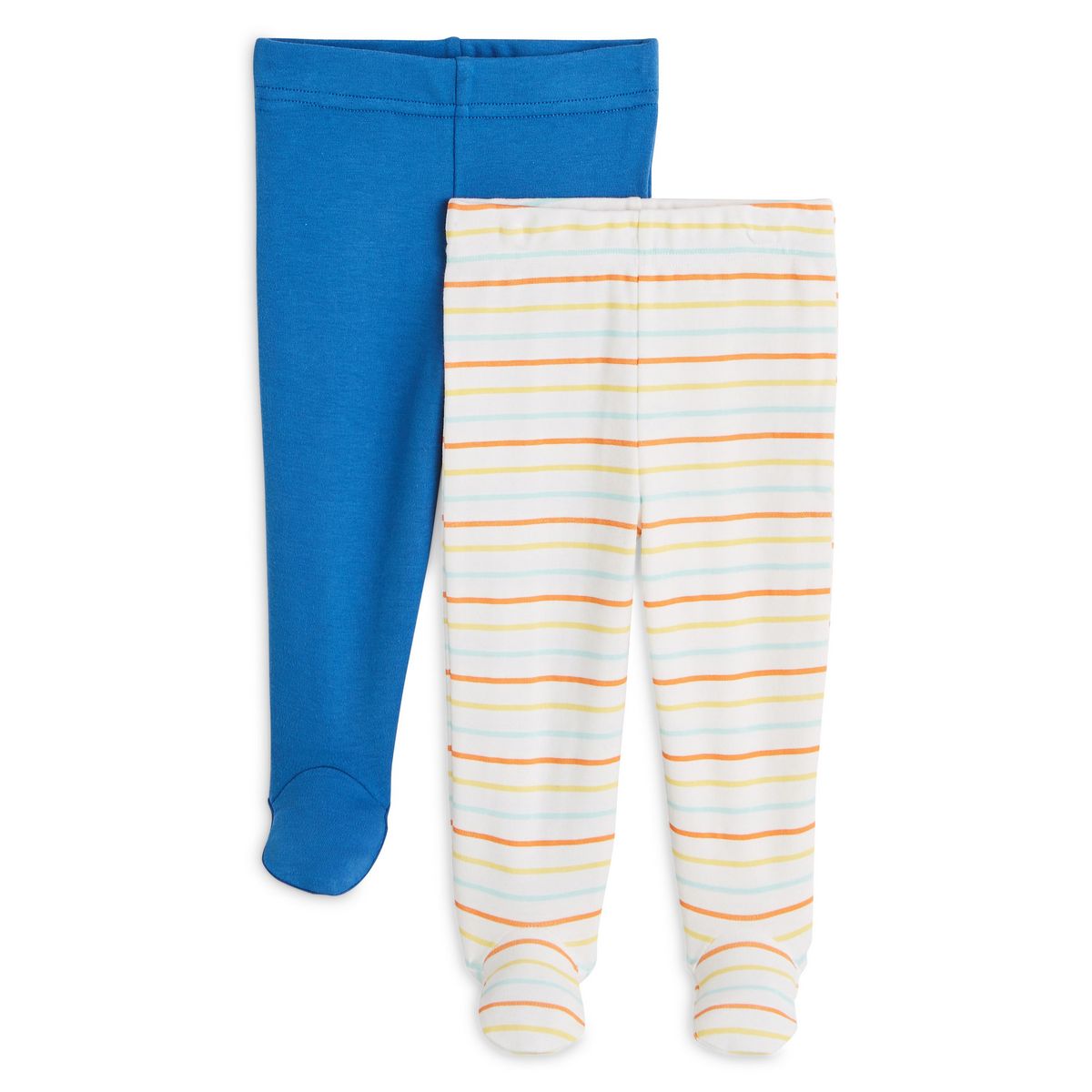 IN EXTENSO Lot de 2 pantalons de naissance avec pieds bébé garçon