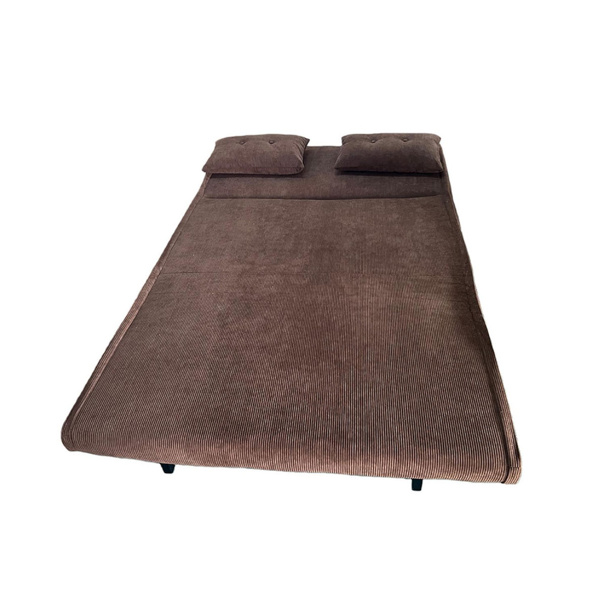 CONCEPT USINE Canapé convertible en velours côtelé chccolat 2 places ENNIS