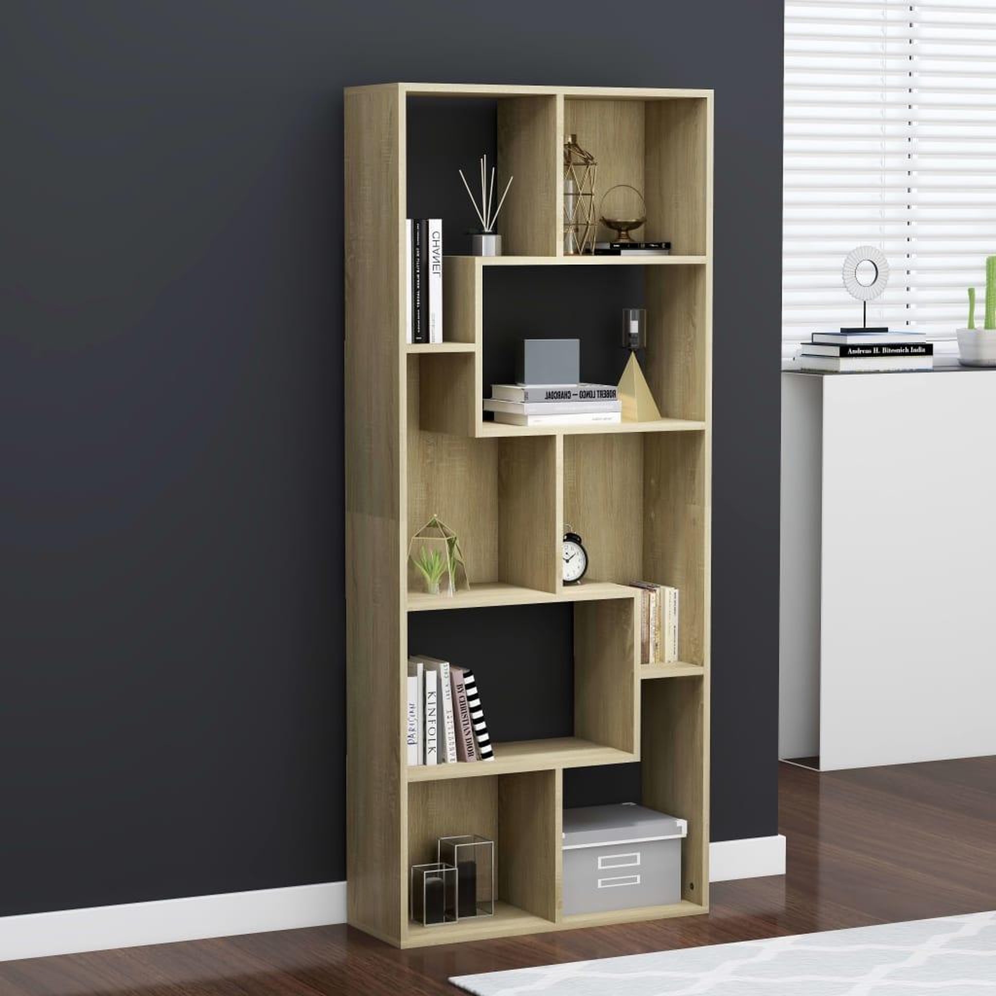 Voir la diapositive 1 : VIDAXL Bibliotheque Chene sonoma 67x24x161 cm Bois d'ingenierie