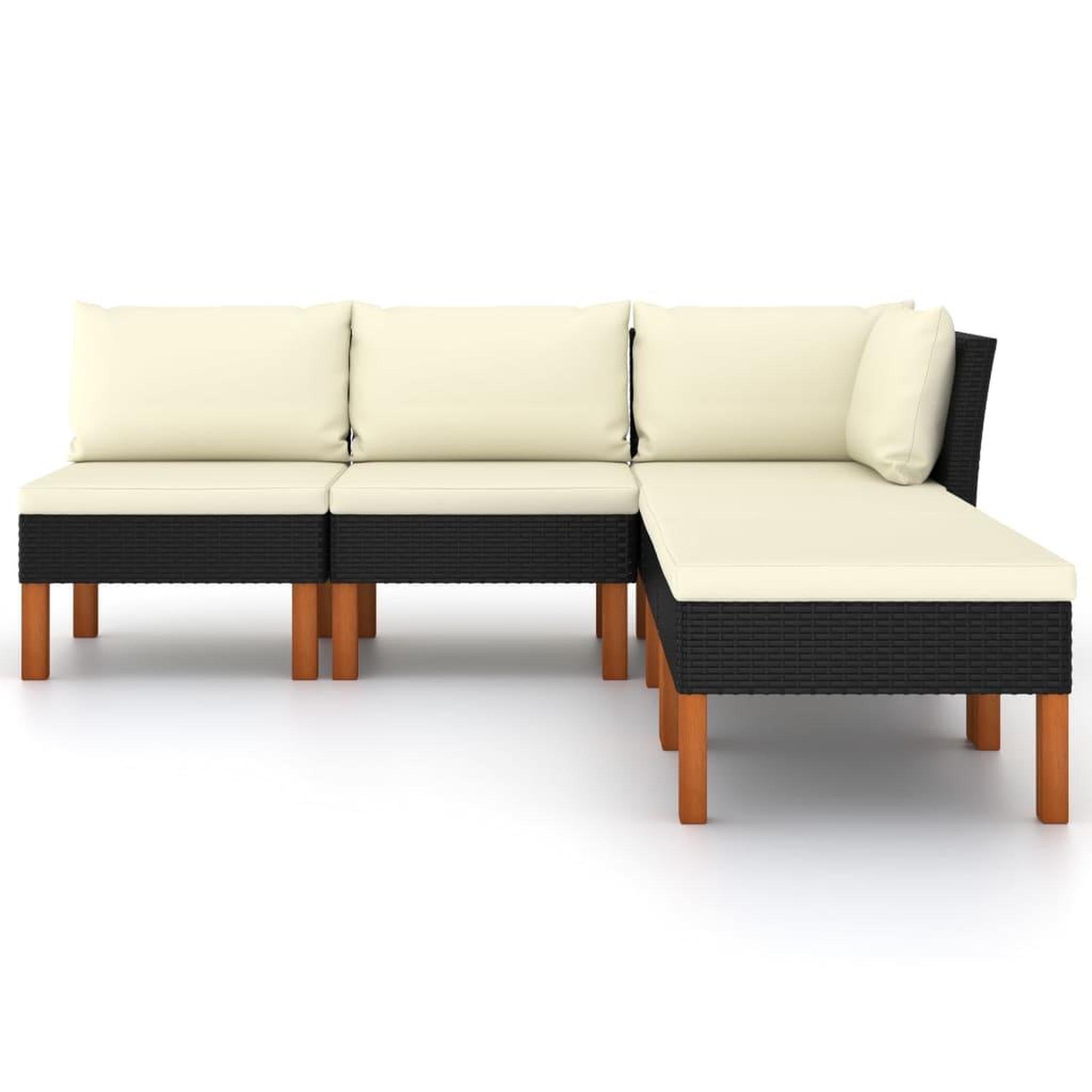 Voir la diapositive 3 : VIDAXL Salon de jardin 5 pcs avec coussins Resine tressee Noir