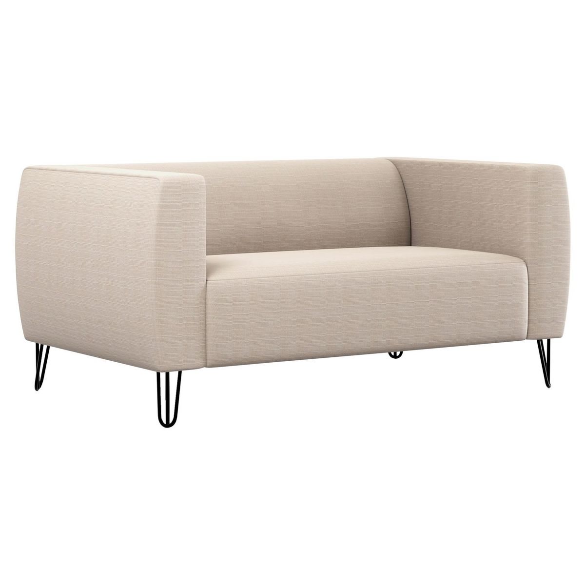 Canapé fixe 2 places pieds épingles tissu JULIO