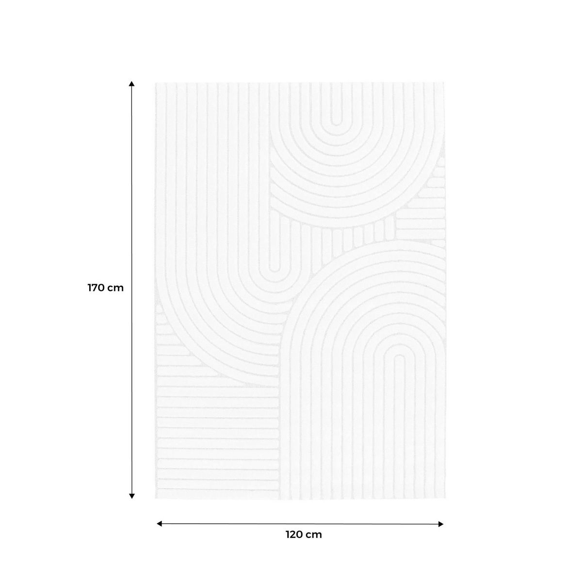 SWEEEK Tapis intérieur motif ethnique arches, poils ras, beige et crème