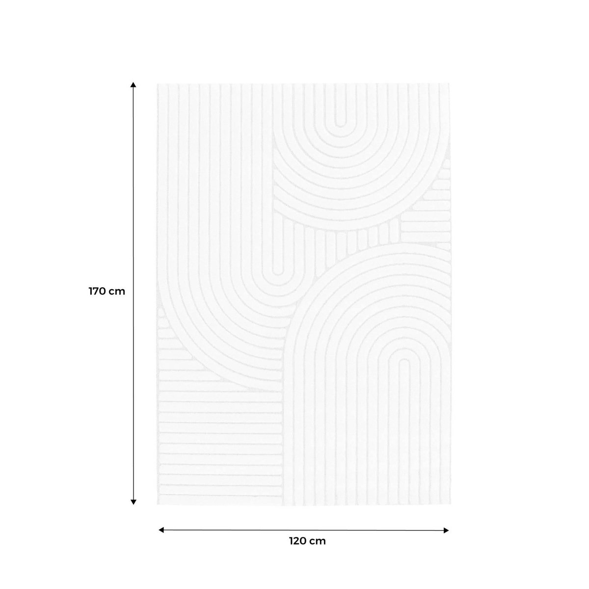 SWEEEK Tapis intérieur motif ethnique arches, poils ras, beige et crème