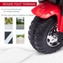 Voir la diapositive 6 : HOMCOM Moto électrique enfant chopper tout-terrain  6 V 20 W marche AV AR 3 roues effets lumineux et sonores rouge noir