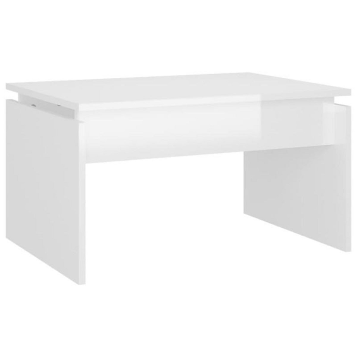VIDAXL Table basse blanc brillant 68x50x38 cm bois d ingénierie