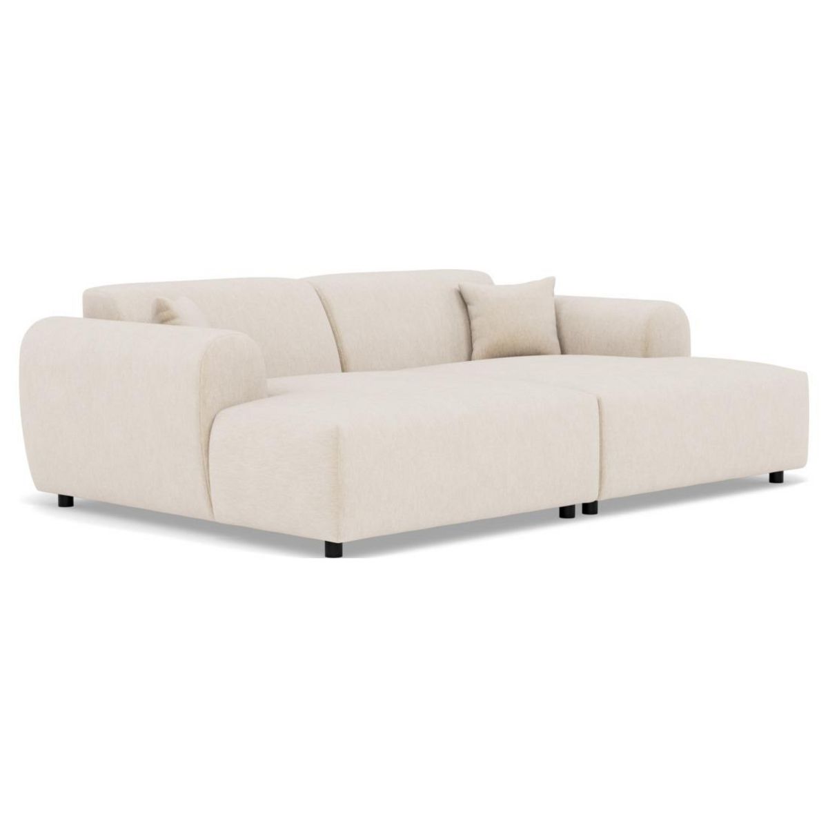 LISA DESIGN Aumance - canapé droit 4 places avec double méridienne assise profonde en velours texturé