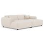 Voir la diapositive 2 : LISA DESIGN Aumance - canapé droit 4 places avec double méridienne assise profonde en velours texturé