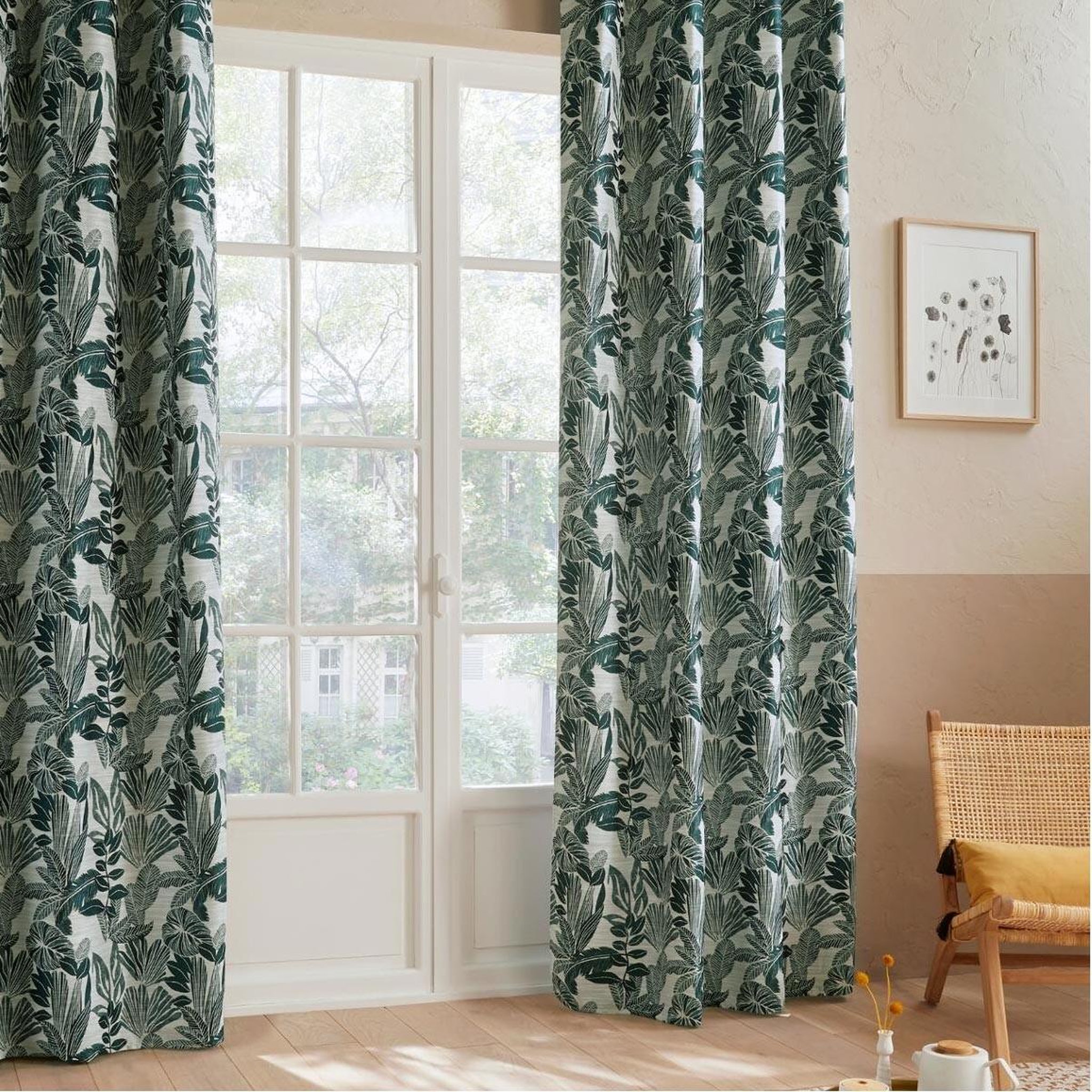 ATMOSPHERA Rideau jacquard à œillets  bejuco  140x260cm céladon