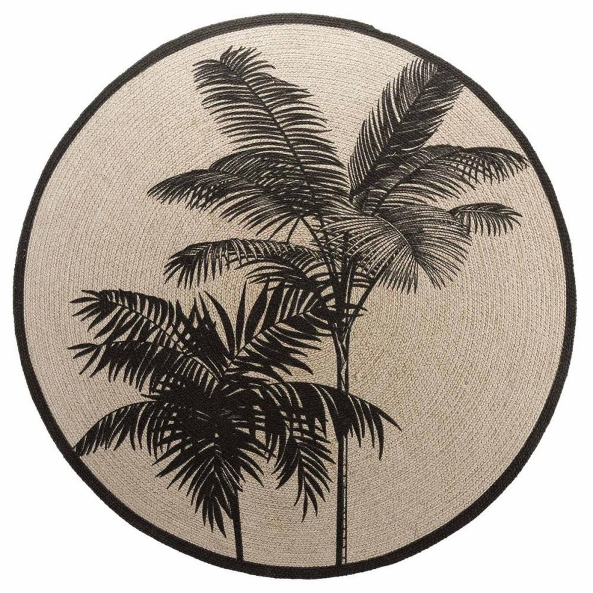 Douceur d'Intérieur Tapis rond 120 cm Tropic nature coton