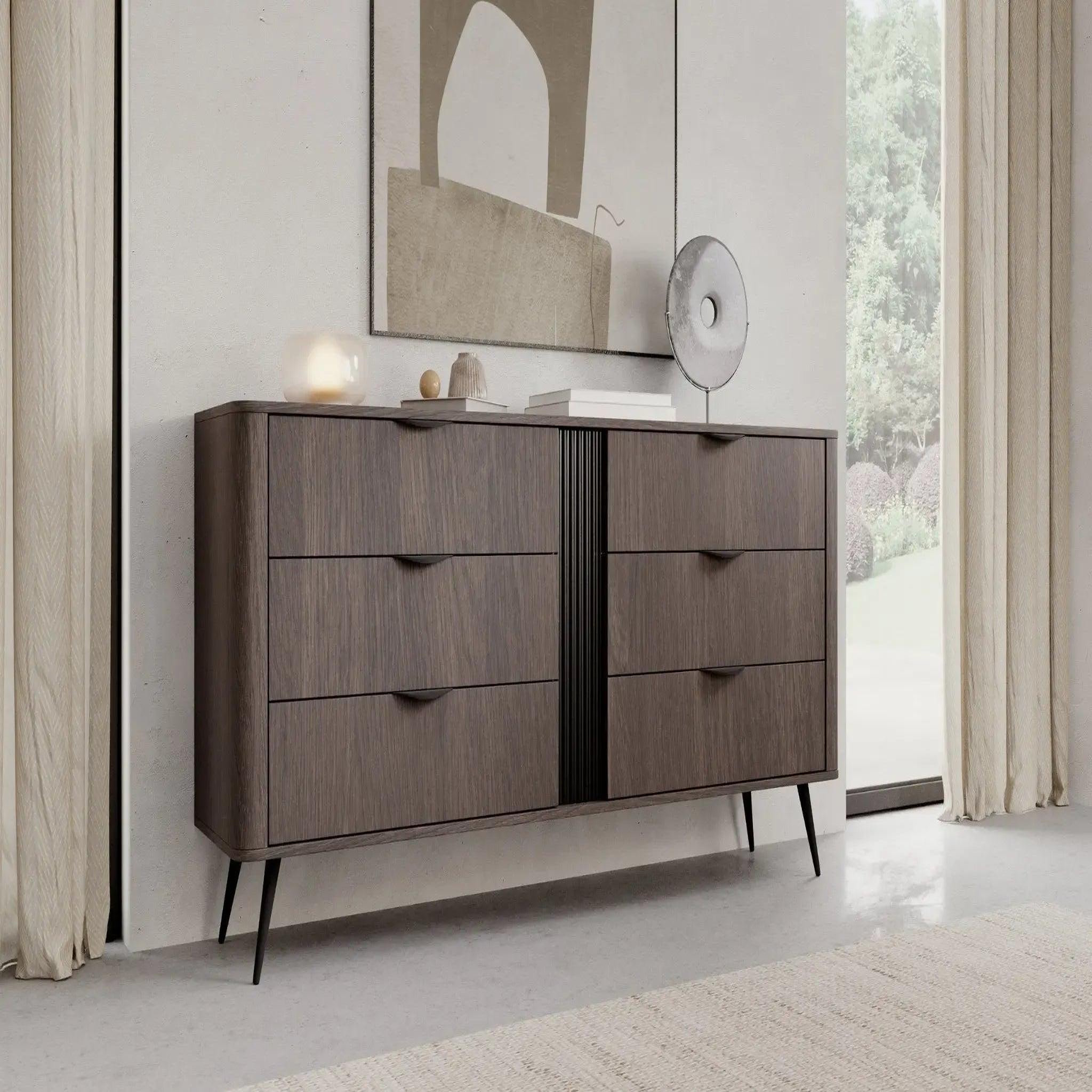 Voir la diapositive 4 : CASANOVA PARIS Selena - buffet 163cmbois de chêne - chêne foncé