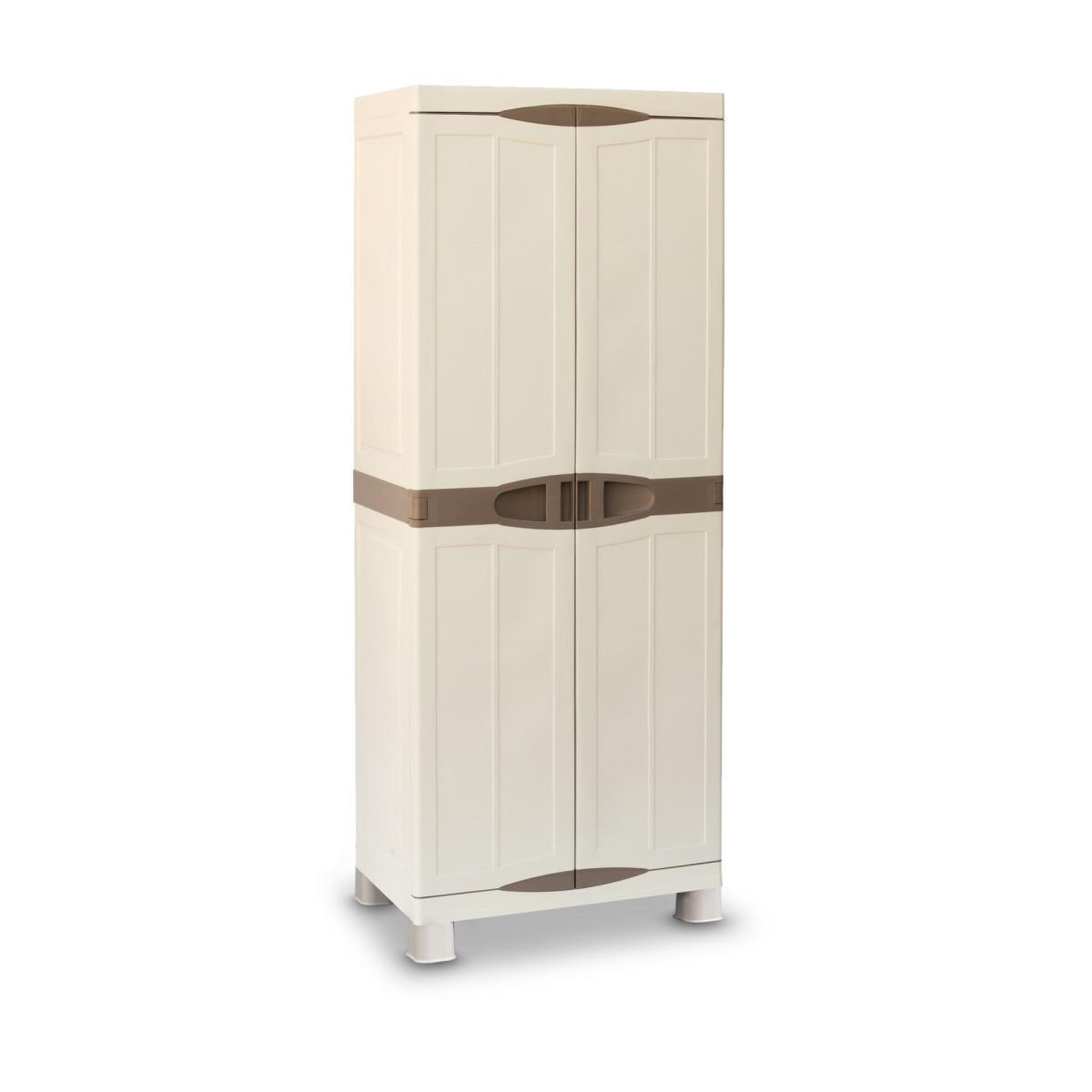 Voir la diapositive 5 : INTEC Armoire de rangement 2 portes 4 etagères 70 x 47 x 184cm 4 pieds charge 100kg max intec