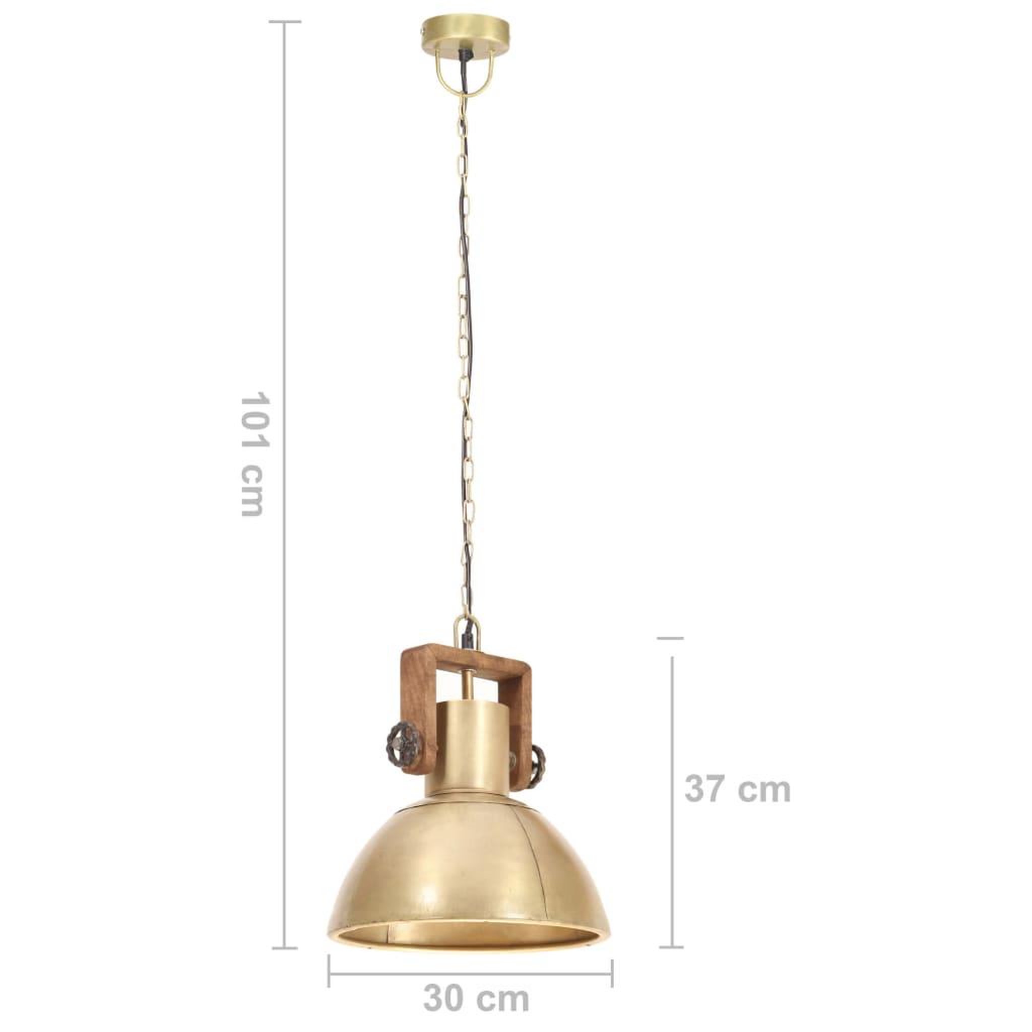 Voir la diapositive 6 : VIDAXL Lampe suspendue industrielle 25 W Laiton Rond 30 cm E27