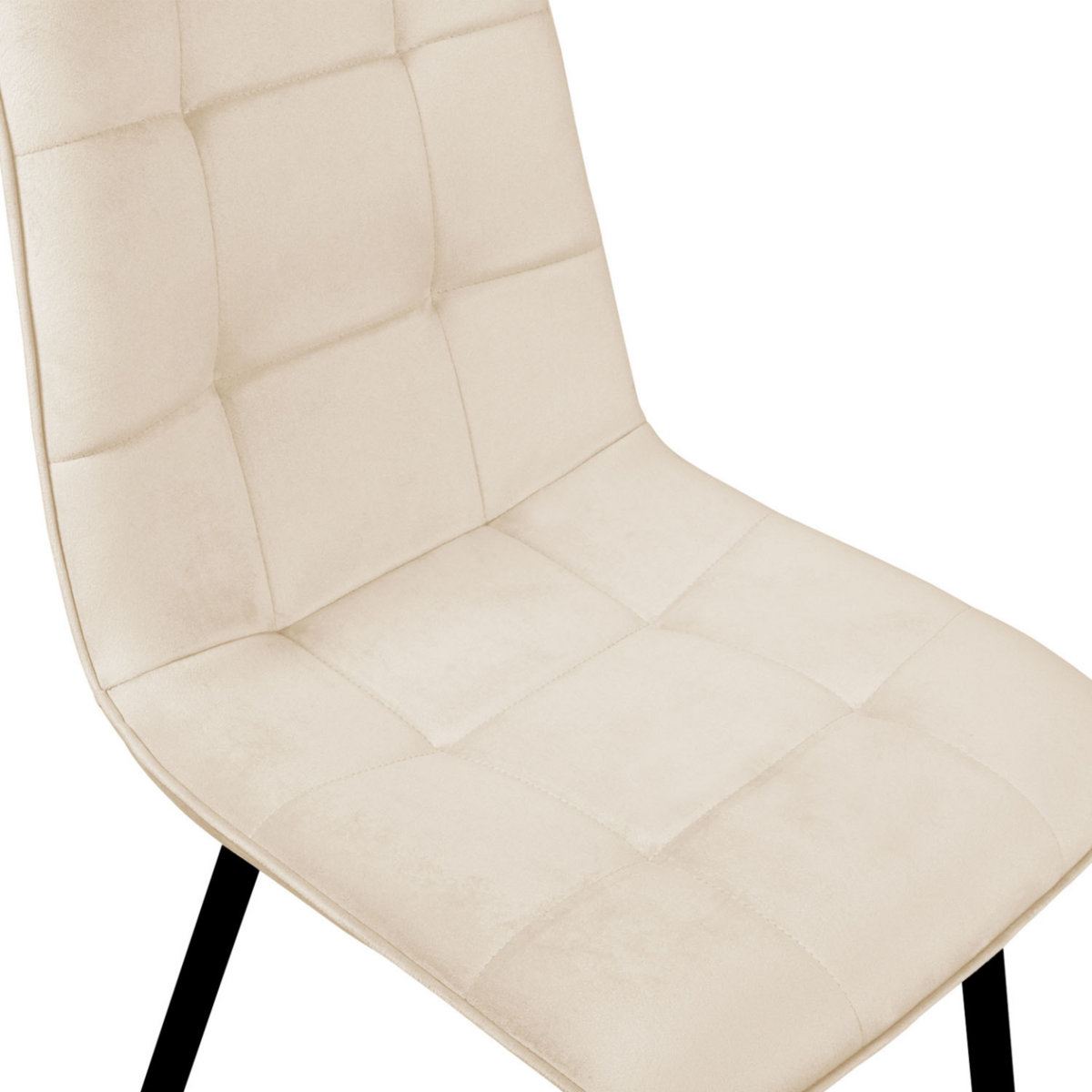 ID MARKET Lot de 6 chaises MILA en velours beige pour salle à manger