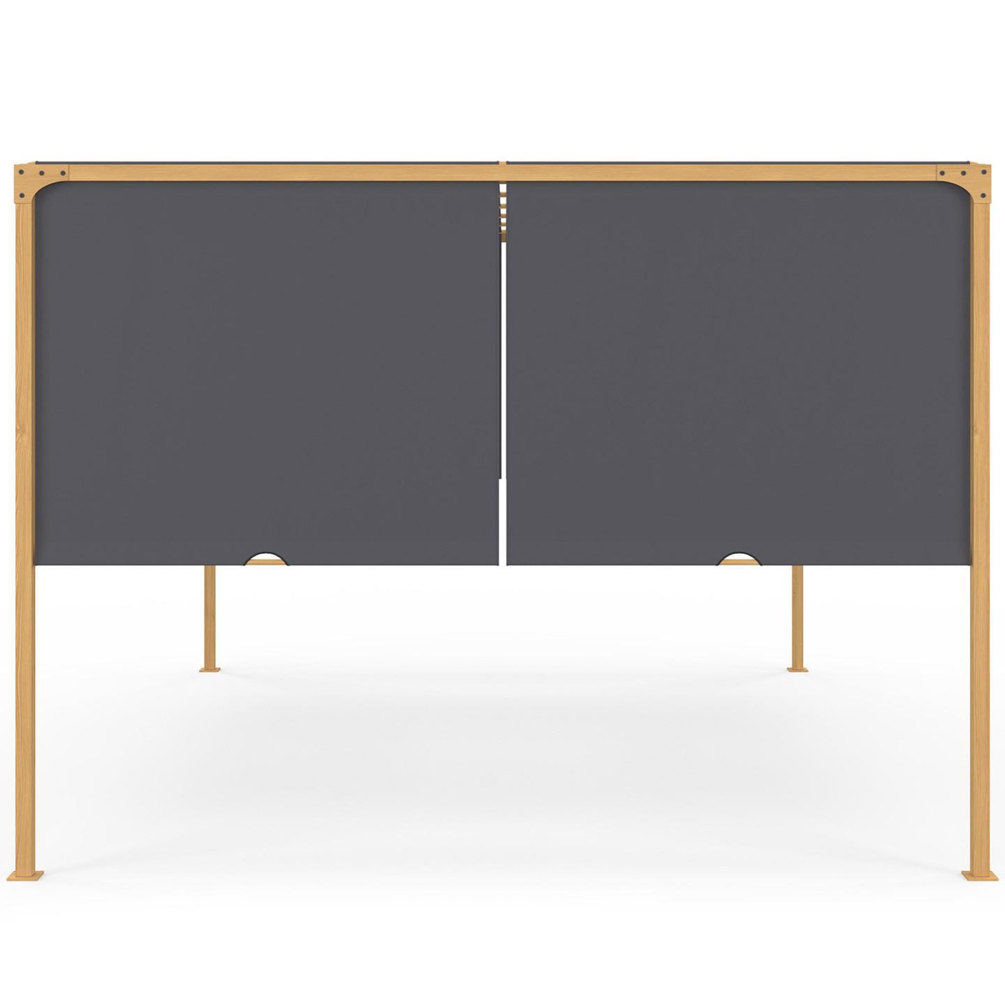 Voir la diapositive 4 : ID MARKET Pergola coulissante 2 pans 3x4 m belvédère de jardin effet bois toile gris anthracite