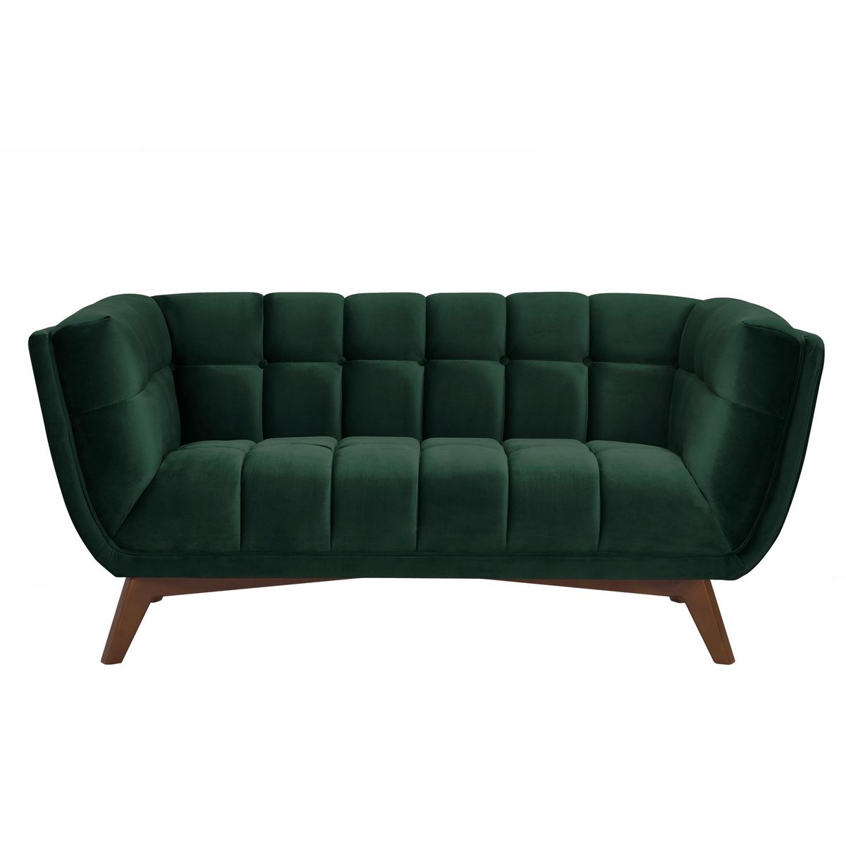 Rendez vous déco Canapé 3 places en velours vert foncé - Mona