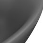 Voir la diapositive 5 : VIDAXL Lavabo ovale a trop-plein Gris fonce mat 58,5x39 cm Ceramique