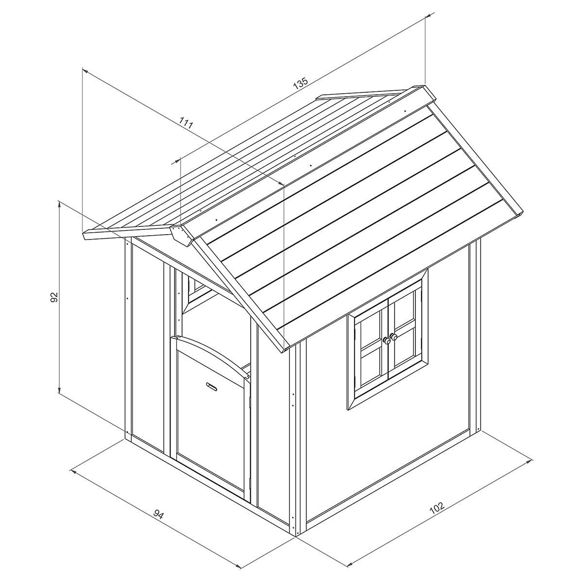 Axi House AXI Cabane Lodge en bois Rouge scandinave